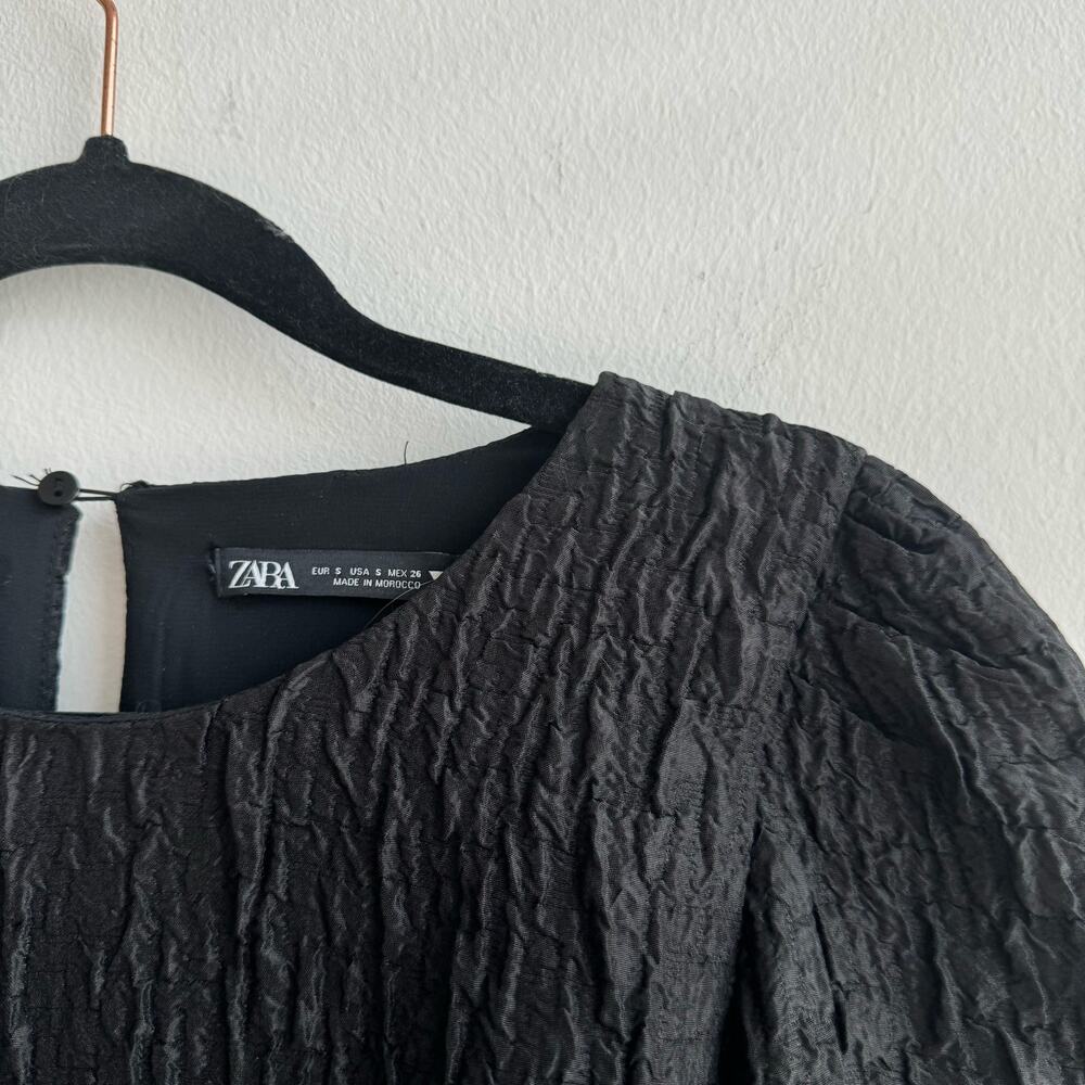 Zara Bloggers Fave Black Textured Weave Dress - S… - image 2